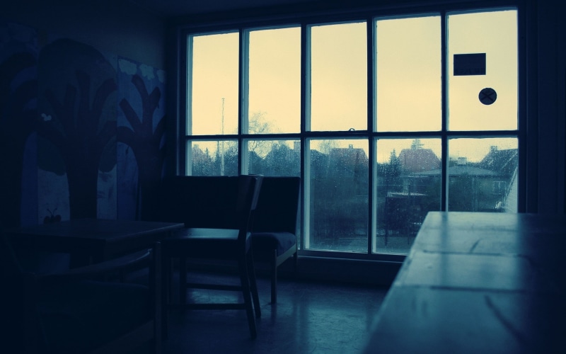 architecture, reflection, business, chair, transparent, clear, absence, nature, beside, glass - material, no people, table, day, built structure, domestic room