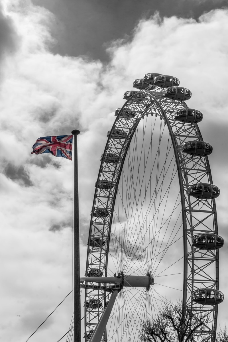 country, architecture, sky, united kingdom, built structure, near, british, flag, english, outdoors, england, day, tall - high, nationality, shape, places of interest