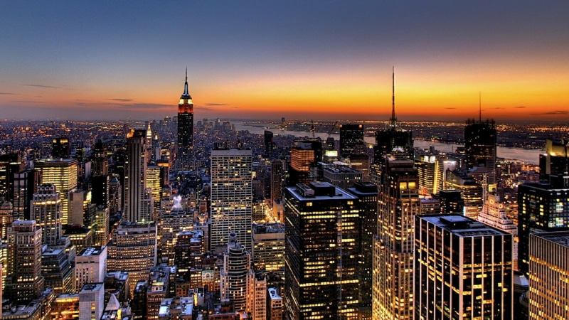 metropolitan area, modern, spire, new york city, illuminated, landscape, downtown, outdoors, tall - high, city life, cityscape, building exterior, 1080P