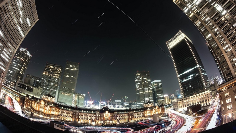 1080P, lights, fisheye, fish eye, long exposure, eye, fish, night, city, 3d and abstract, photo, fabulous, long, exposure