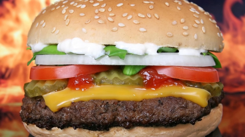 close-up, cheeseburger, indoors, temptation, bread, 2K, hamburger, meal, vegetable, sandwich, melting, burger, no people, fruit, dairy product, fast food