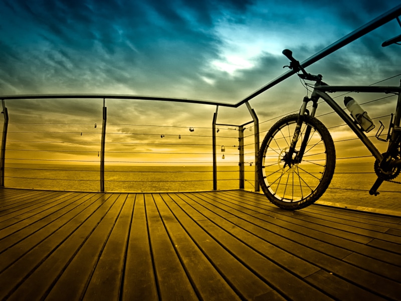 outdoors, mountain bike, sport, hour, gray, sunset, near, cantabria, 2K, whtie, golden hour, sky, railing, golden, gopro, Por, bike, wild  mountain, bici