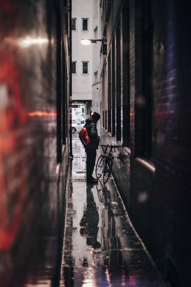 focus, transportation, building, reflection, water, architecture, apartment, lifestyles, full length, man, built structure, photography, mode of transportation