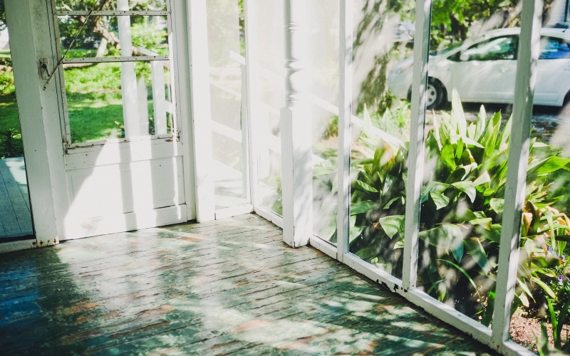 day, building, entrance, sunlight, plant, no people, photography, absence, growth, open, white color, built structure, door, green color, nature, leafed