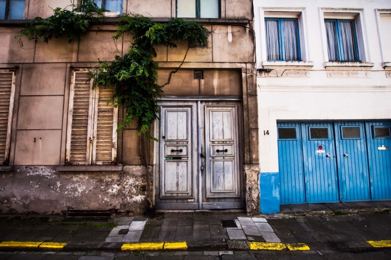 family, urban, built structure, doors, entrance, plant, doorway, home, vintage, Belgium, facade, door, no people, security, apartment, building exterior