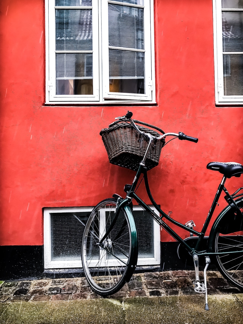 glass, europe, scandinavium, residential district, denmark, contrast, wall - building feature, parking, bicycle basket, 4K, no people, city, building exterior