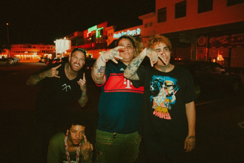 bar counter, urban, people, person, shirt, young women, outdoors, 4K, standing, adult, tattoo, night, group of people, outside, face, looking at camera