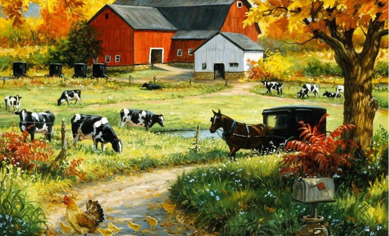 nature and landscapes, 1080P, barn, house, cows, farm, mcdonald