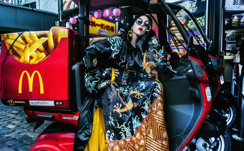 kyoto, McDelivery, model, Models, Japan, Style, Artistic, food, City, Urban, Photography, 4K, McDonald, Fashion, girl, People, Woman, fast