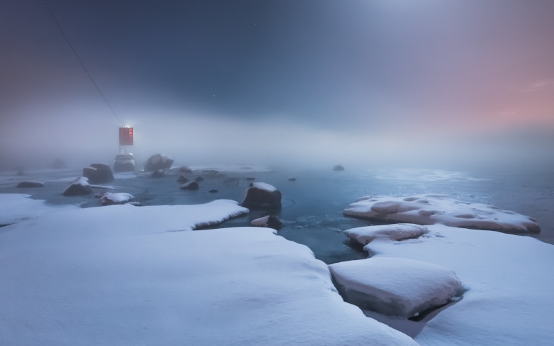 nikon  d600, cloudy, fog, 4K, frost, snowy, winter, frozen, finland, daytime, 35mm, full moon, nature, kotka, cold - Temperature, snow, moonlight, night  sea