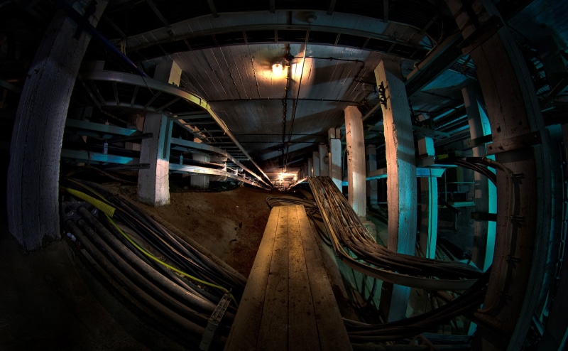 pipe - tube, indoors, kotka, the way forward, metal industry, game, industrial, architecture, staircase, tunnel, metal, 4K, cables, illuminated, connection
