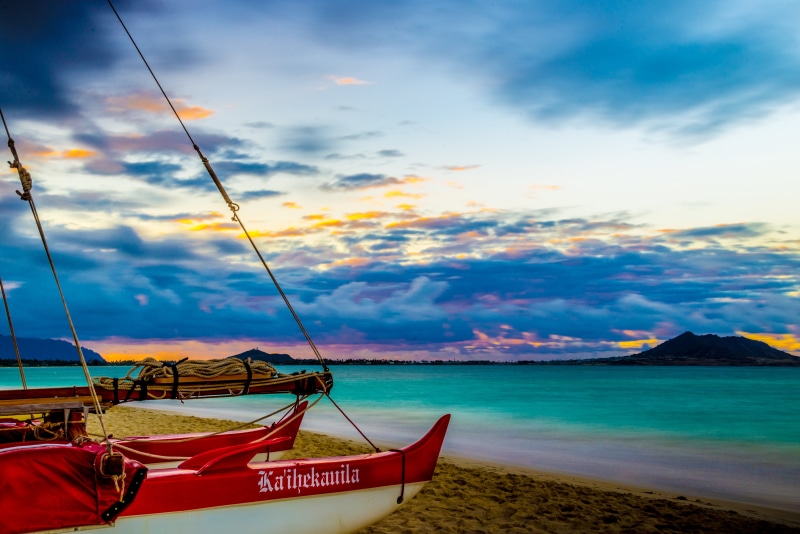 sky, landmark, tropical, landscape, nautical Vessel, sea, travel, scenics, beach, seashore, oahu, red, nature, honolulu, idyllic, bluehour, fx, d600, hawaiian