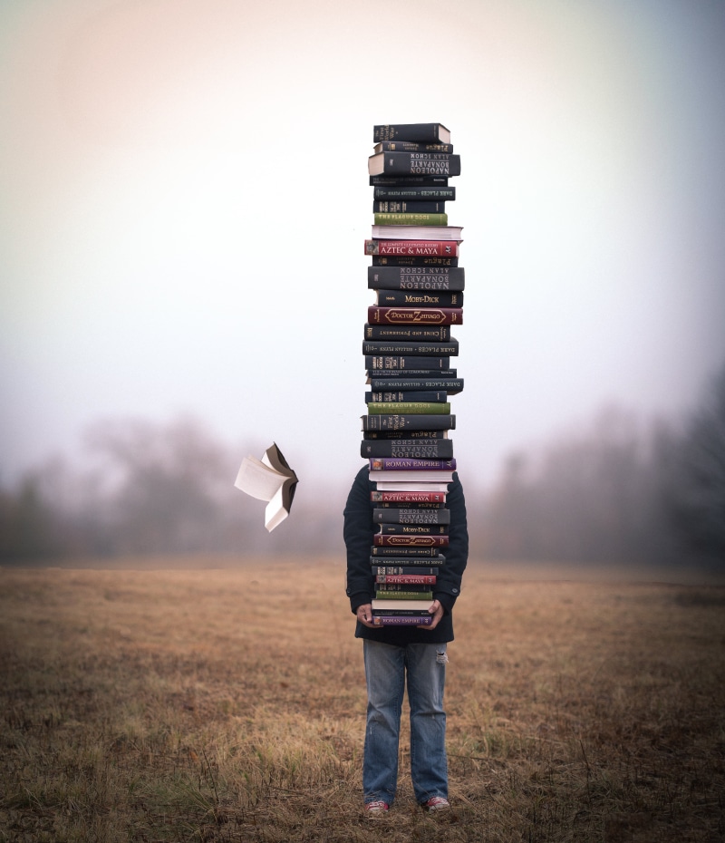 self portrait, daytime, person, Explored, literature, tumblr, books, assorted, carrying, love of books, book, For the love, stack, Nikon  D600, photography