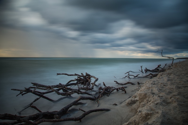 Europa, seascape, beach, shot, sea, long exposure, Ostsee, Baum, Mecklenburg-Vorpommern, body of water, Baltic Sea, long, cloudy, wood, europe, sky, coastline