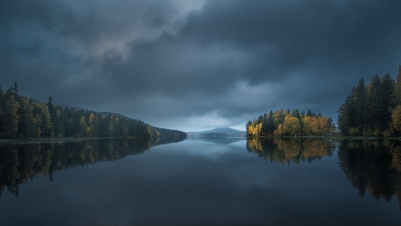 lake, North Karelia, Finland, autumn, reflection, 2K