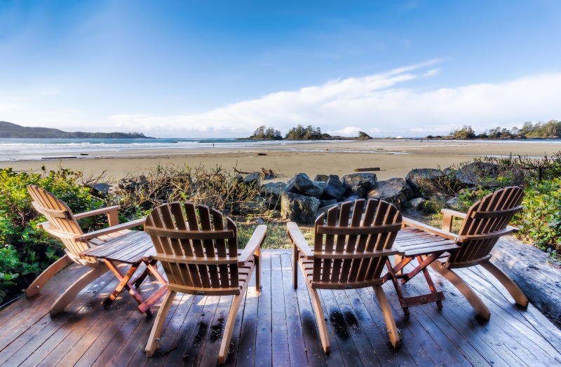 adirondack, bay, beach, island, nobody, blue, horizon, 5K, relax, travel, ocean, coast, summer, daytime, canada, brown, near, chairs, water, natural, scenery