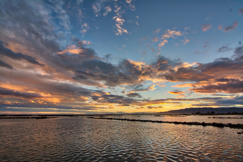 sky, amposta, spain, golden hour, atardecer, water, no people, idyllic, cielo, outdoors, orange color, backgrounds, sunset, cloud - sky, tranquil scene