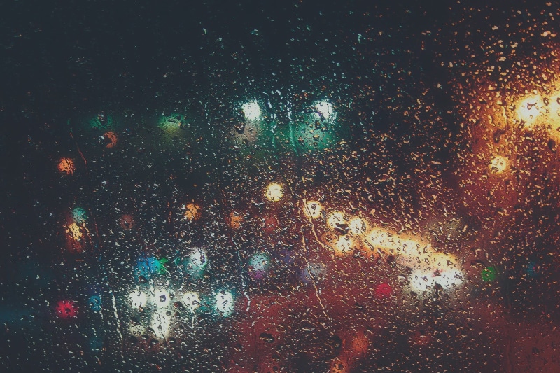 backgrounds, raindrop, assorted, rainy season, wet, window, close-up, transparent, drop, indoors, rain, water, bokeh, water drops, lens flare, full frame