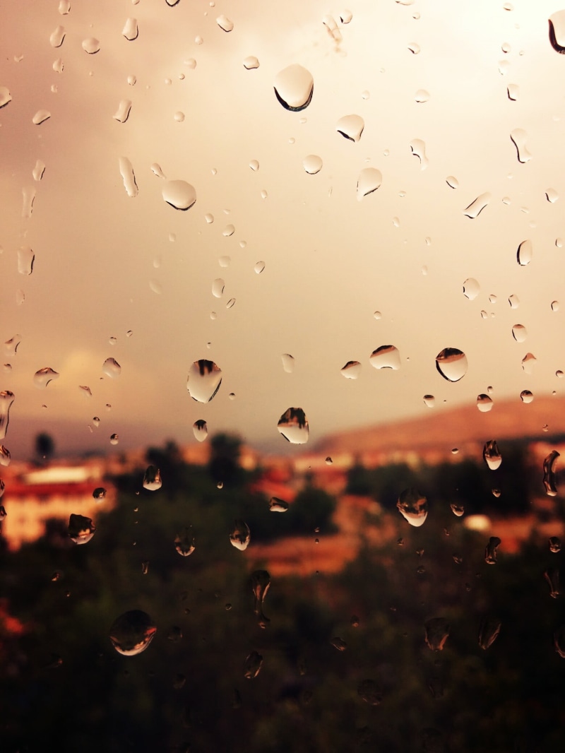 raindrop, close-up, freshness, focus on foreground, full frame, indoors, window, rainy season, drop, no people, 1080P, dew, purity, water on glass, rain