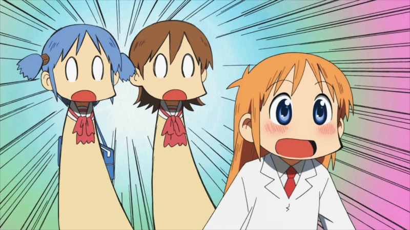 Naganohara Mio, representation, red, multi colored, disguise, Nichijou, cartoon, male likeness, 1080P, anthropomorphic, outdoors, Aioi Yuuko, art and craft