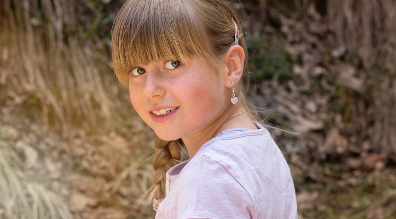 girl, little, outdoors, child, females, offspring, headshot, looking at camera, day, children, happiness, innocence, leisure activity, bangs, hair, blond hair