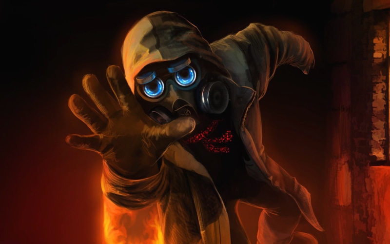 Vitaly S Alexius, abstract, gas masks, Romantically Apocalyptic, hands, gloves, 1080P, digital art