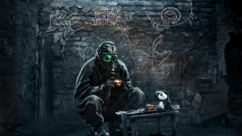 Vitaly S Alexius, apocalyptic, gas masks, 1080P, Romantically Apocalyptic