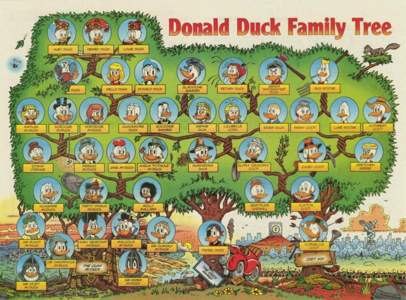 Ducks Family Tree 2K Duck Animals Donald Scrooge Family Hd