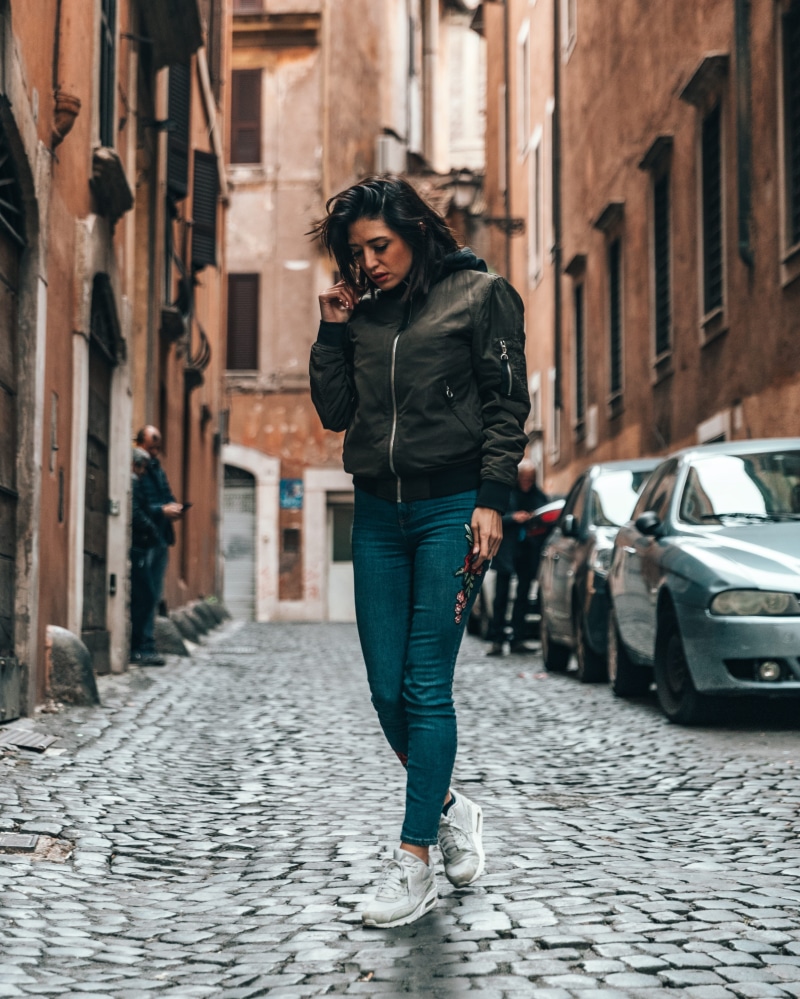 4K, machine, motor vehicle, vape, walkway, shoe, mode of transportation, casual clothing, sidewalk, cobblestone, black, standing, lifestyles, city, architecture