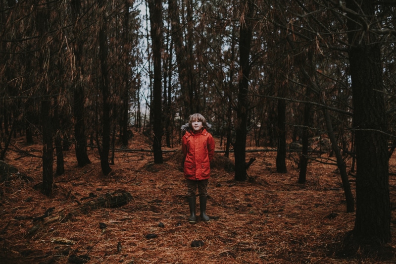 road, non-urban scene, hood, one person, plant, dirt road, grove, standing, forest, coat, walking, full length, apparel, human, tree, outdoors, leisure activity