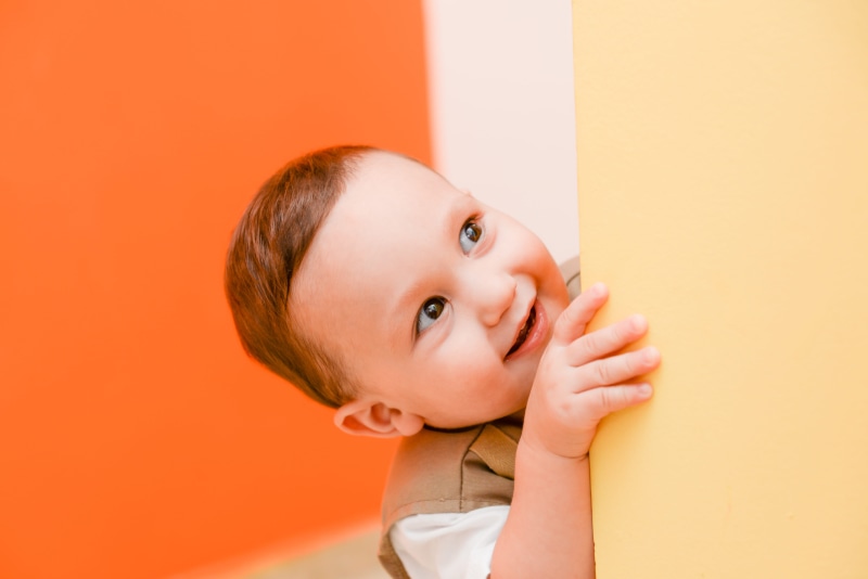 cute, 5K, one person, fingers, boy, colored background, portrait, body part, kid, contemplation, looking at camera, orange, childhood, studio shot