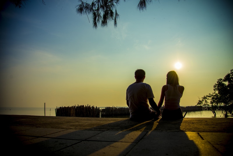 crew, bonding, real people, romance, emotion, sunset, guy, sun, males, s, stay, back Lit, love, heterosexual Couple, asian Ethnicity, adult, togetherness