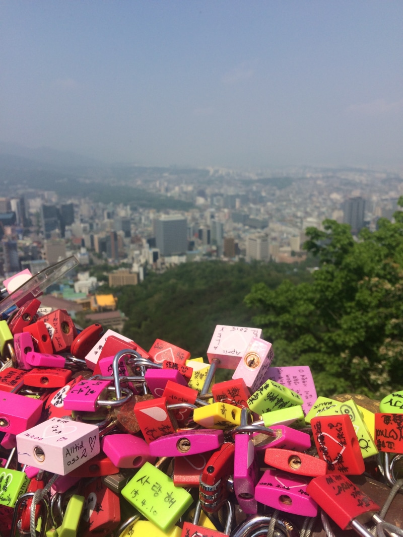 built structure, city, large group of objects, architecture, promise, namsan tower, love lock, namsan, no people, positive emotion, building exterior, love