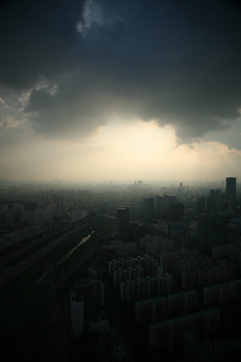 namsan tower, republic of korea, landscape, cloud - sky, residential district, built structure, korea, han river, city life, building exterior, city, sky