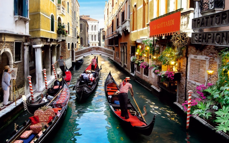 gondola, 2K, romantic, walk, hd, venice, canals
