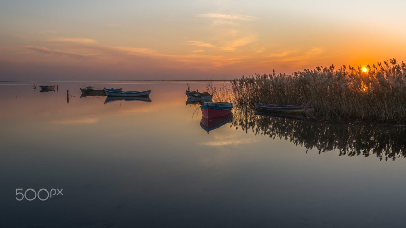 1080P, boats, reflection, sun, boat, karina, clouds, aydin, travel, turkey, lake, reflecitons, sunset