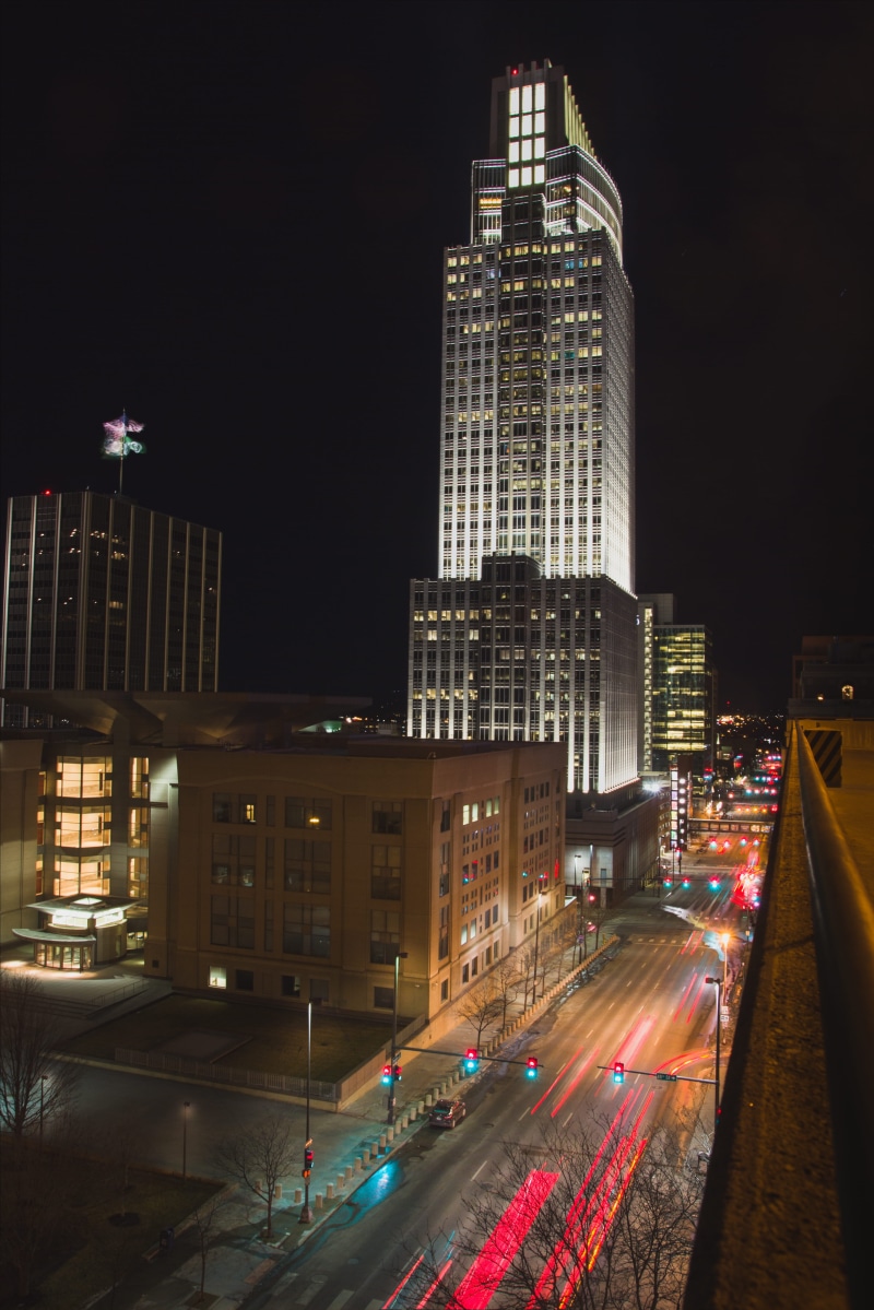 skyscraper, lapse, modern, city life, photography, time, transportation, beside, sky, building, 5K, city, tower, illuminated, moving, vehicles, night