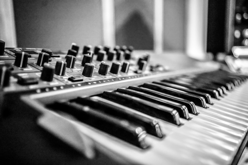 equipment, sound mixer, audio electronics, electrical equipment, in a row, mixing, close-up, keyaboard, piano key, musical equipment, control, knob, music