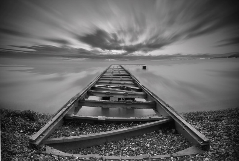 corfu, island, grayscale, view, beach, clouds, body of water, 4K, dock, pier, sea breeze, landscape, nature, greece, body, waterscape, 105mm, exposure