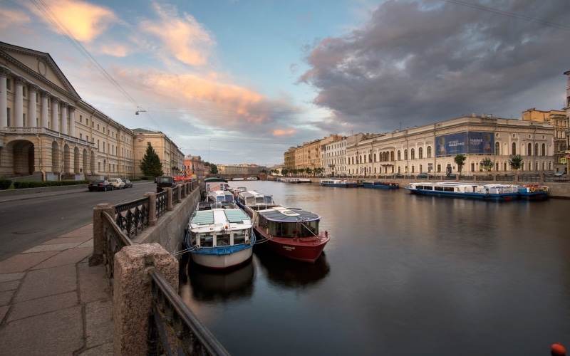 1080P, Russia, Fontanka, Boats, Houses, Saint, River, Petersburg