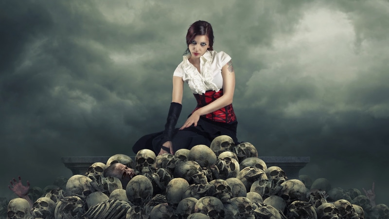 Pictures, Skull, Creative, 2K, Girl