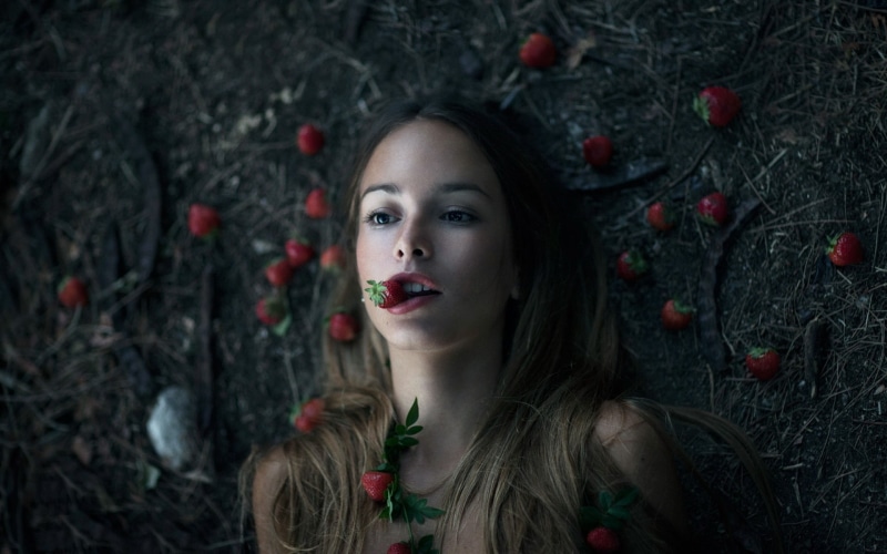 Girl, Pictures, 1080P, Creative, Strawberries