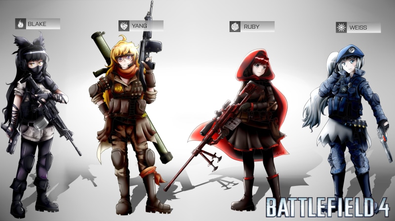 fashion, Battlefield 4, full length, imagination, headwear, heroes, armed Forces, RWBY, indoors, art and craft, Weiss Schnee, representation, wallapper