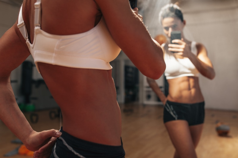 mirror, workout, 5K, abs, gym, fitness, pose, selfie