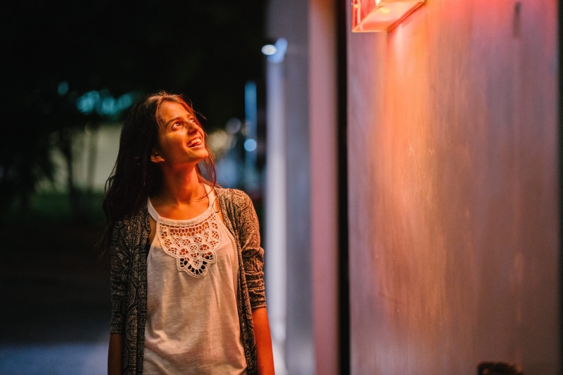 portrait, adult, indian, contemplation, girl, young, lights, night, nightclub, woman, beautiful woman, beauty, city, urban, street, dark, fashion, emotion