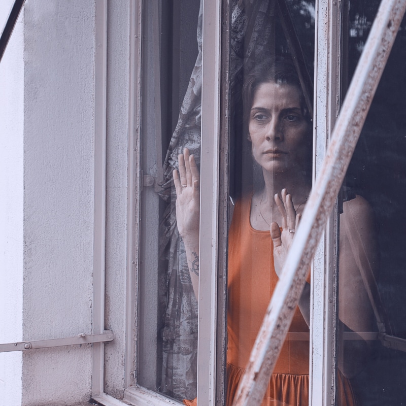old house, headshot, waist up, one person, building, help, staring, person, contemplation, indoors, adult, beautiful people, reflection, woman, portrait
