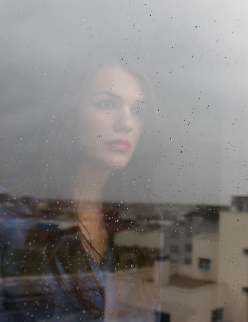 front view, beautiful, lifestyles, looking Through Window, 2K, indoors, glass - Material, young Adult, one Person, people, leisure activity, woman, females