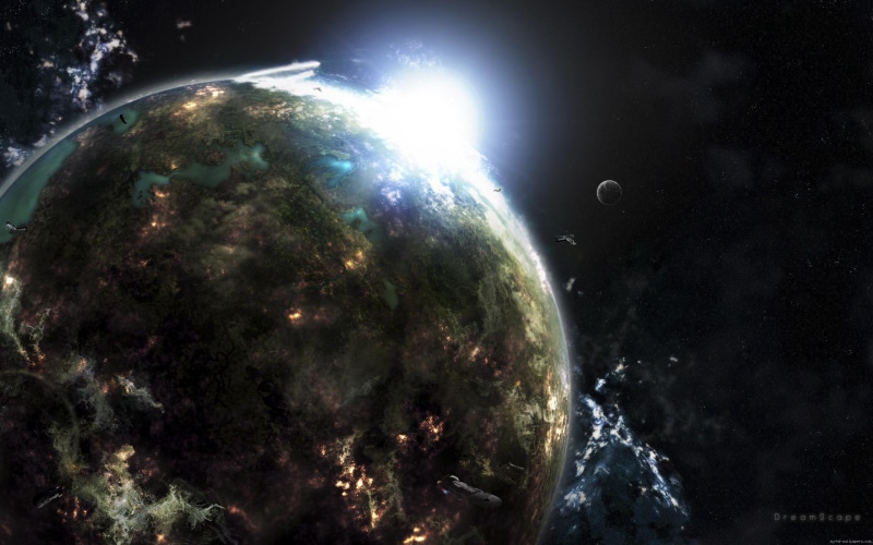 behind, illustration, earth, 2K, space, sun