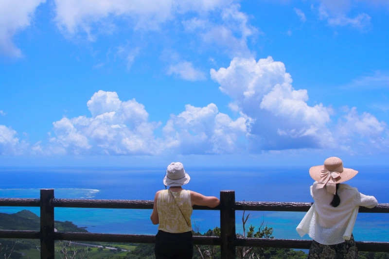 leaf, white cloud, adult, hat, cloud - sky, looking at view, outdoors, pass, wind, scenics - nature, from behind, horizon over water, nature, woman, leisure activity