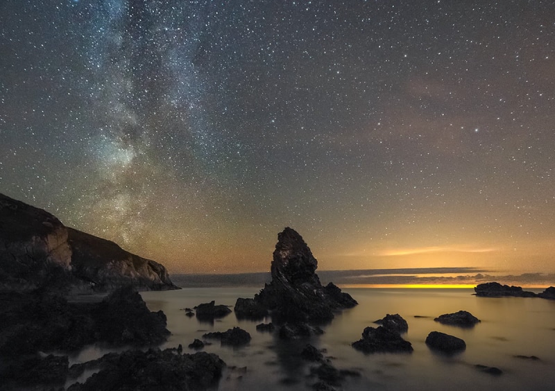 formations, sea, beach, night, Ynys Mon, dusk, mountain, space, nebula, astrophotography, Cymru, sky, St, 480P, nature, Nightscape, Wales Coast Path, seascape